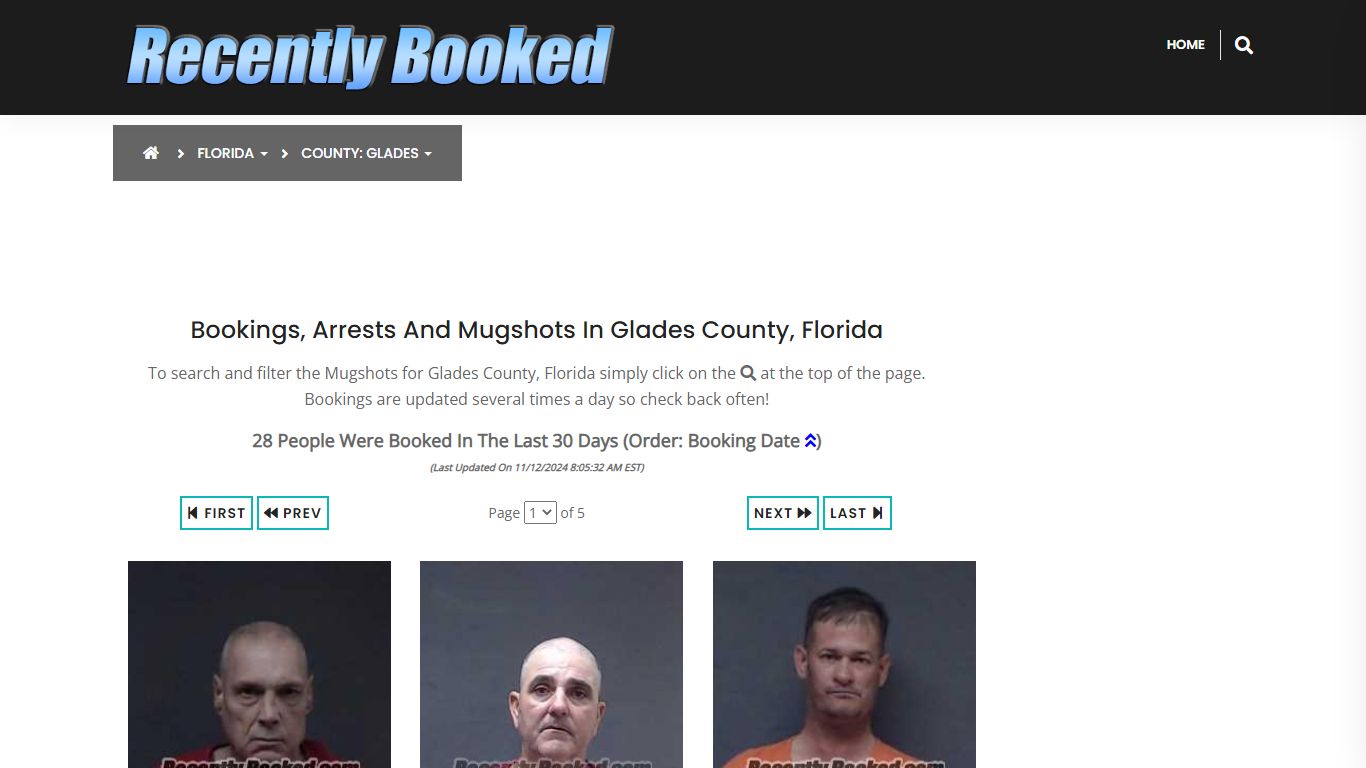 Bookings, Arrests and Mugshots in Glades County, Florida - Recently Booked